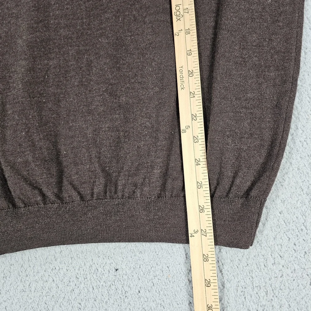 Jos A Bank Sweater Vest Mens Large Brown 100% Merino Wool V Neck Pullover